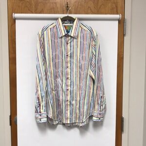 Robert Graham colorful striped button down shirt